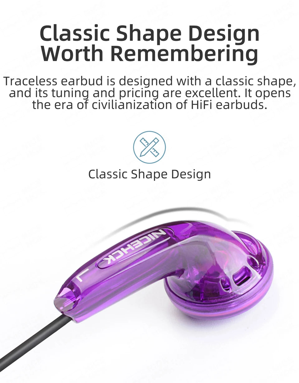 NICEHCK Traceless Colorful HIFI In-ear Earphone 15.4mm Dynamic Unit Sport Music Headset Microphone Earbud IEM Vido MX500 MX980