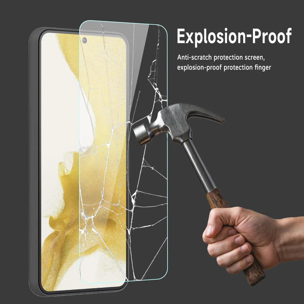 1-3PCS Fingerprint Unlock Screen Protector For Samsung Galaxy S25 Ultra S24 FE S22 Plus S25 Edge S23 S24 Ultra 9H Tempered Glass