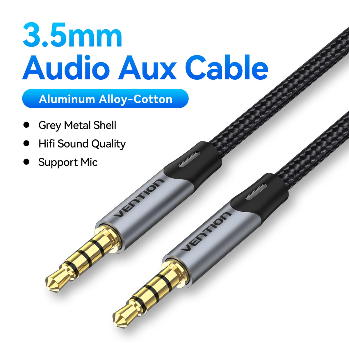 Vention 3.5mm Jack Audio Cable Male to Male 3.5mm Audio Aux Cable Jack for Phone Car Headphones Speaker Cable Wire Line Aux Cord