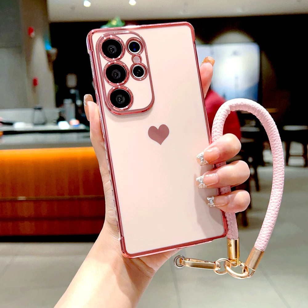 Soft TPU Chain Lanyard Case For Samsung Galaxy S26 S25 S24 S23 S22 S21 Ultra Plus FE A57 A37 A17 A56 A16 A36 A55 A15 5G 4G Cover