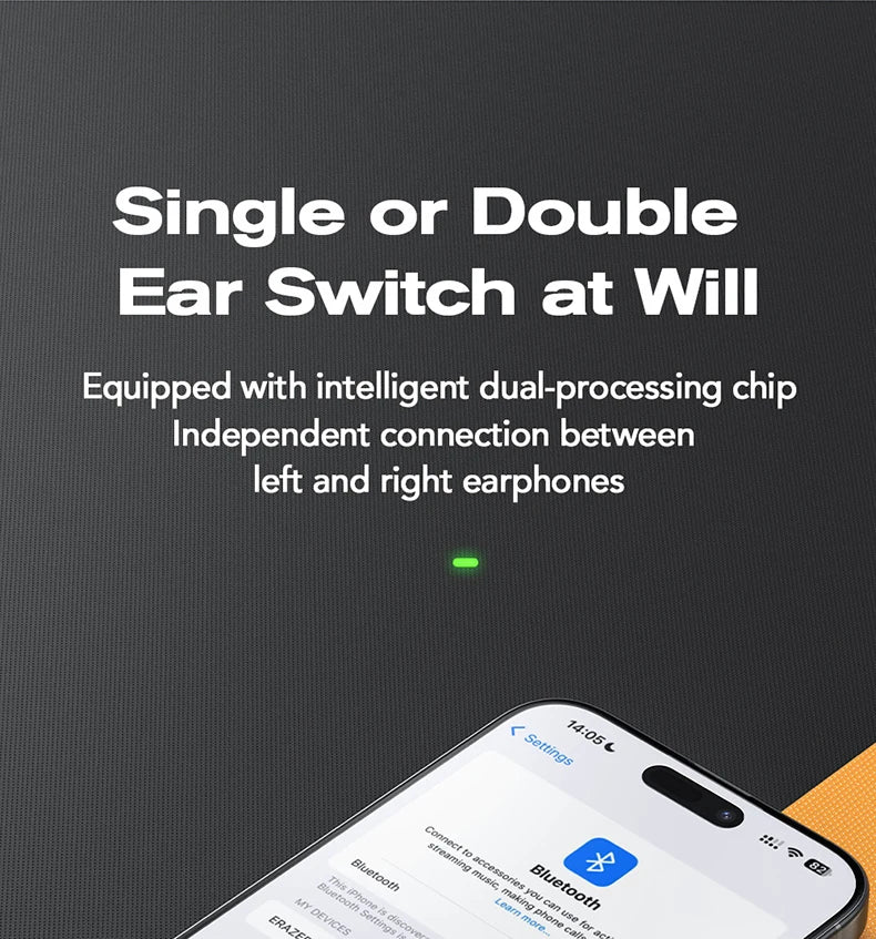 HTC NE25 Bluetooth Earphones AI Translator Earbuds Noise Lightweight Earbuds LCD Touch Screen Wireless Headphones 60h Long Life