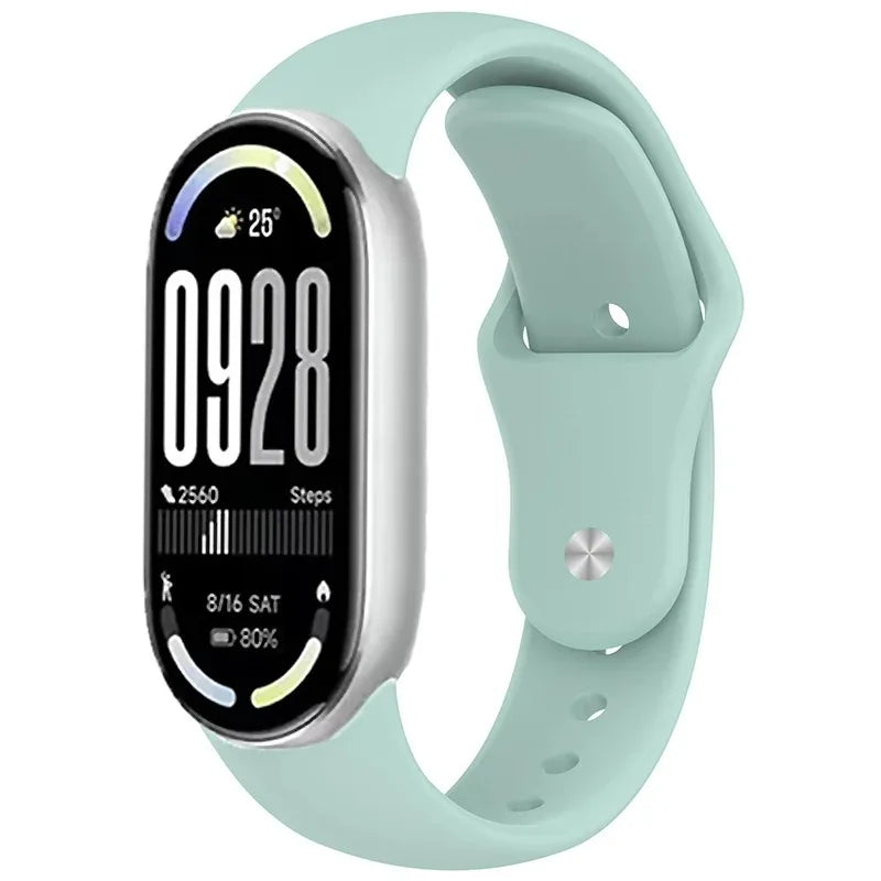 Soft Silicone Strap for Xiaomi Mi Band 10 9 8 NFC Smart Watch Sport Replaceable Bracelet Correa for Mi Band 11 Breathable Strap