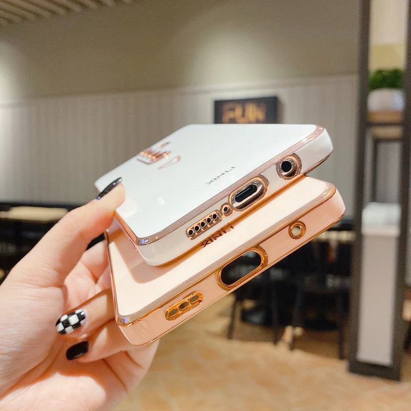 S 24 Love Heart Plating Phone Phone Case On For Samsung Galaxy S24 Plus S24 Ultra S24+ S24Plus S24Ultra 5G Luxury Back Cover