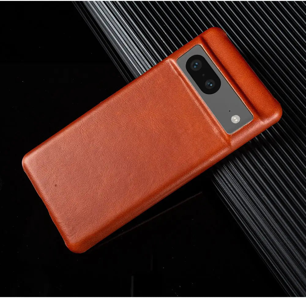 For Google Pixel 7 Case Luxury Oil Wax Genuine Leather Cover Pixel 6A 8Pro 7Pro 5A Capa Protective Etui Back Coque Carcasa Shell