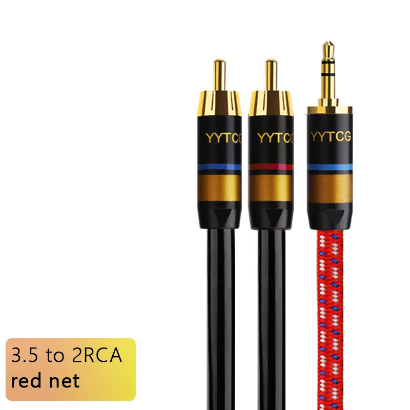 YYTCG RCA Cable HiFi Stereo 3.5mm to 2RCA Audio Cable AUX RCA Jack 3.5 Y Splitter for Amplifiers Audio Home Theater Cable RCA
