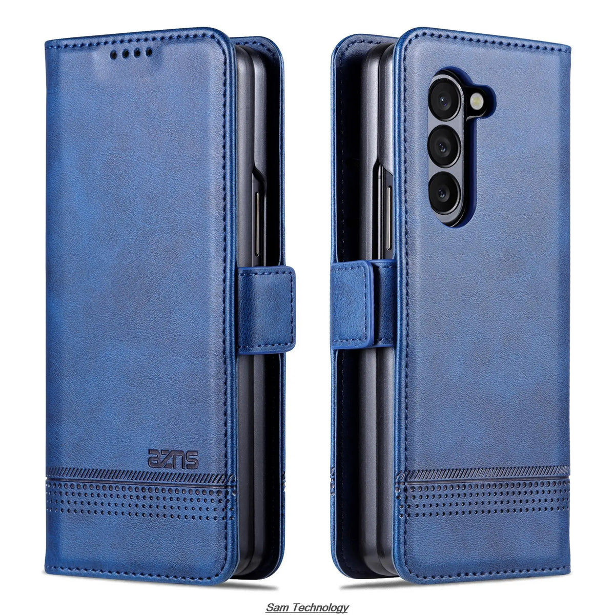 Magnetic Adsorption Leather Fitted Case for Samsung Galaxy Z Fold5 / Z Fold 5 6 7 4 3 5G Flip Cover Protective Case Fundas Coque