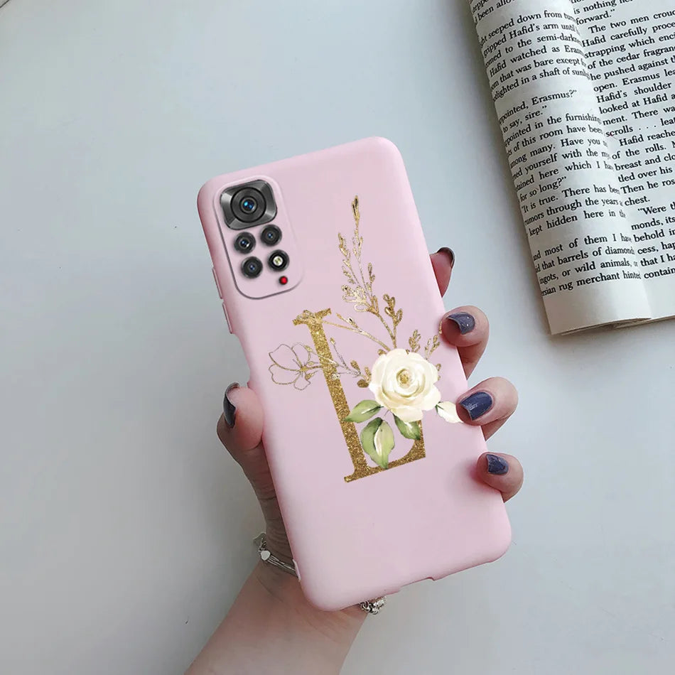 For Xiaomi Redmi Note 11 Pro Case Luxury Custom Name Letter Alphabet Phone Case For Xiaomi Redmi Note 11 11S Note11 Pro 5G Cover