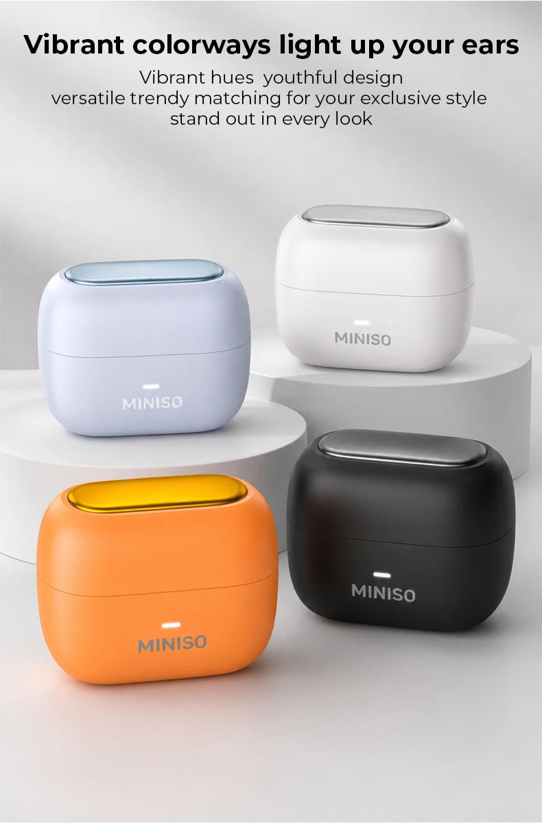 MINISO MS130 Wireless Bluetooth Earphones ENC Soft Wireless Headphones Sport Low Latency Comfort In-Ear Earbuds Macaron Travel