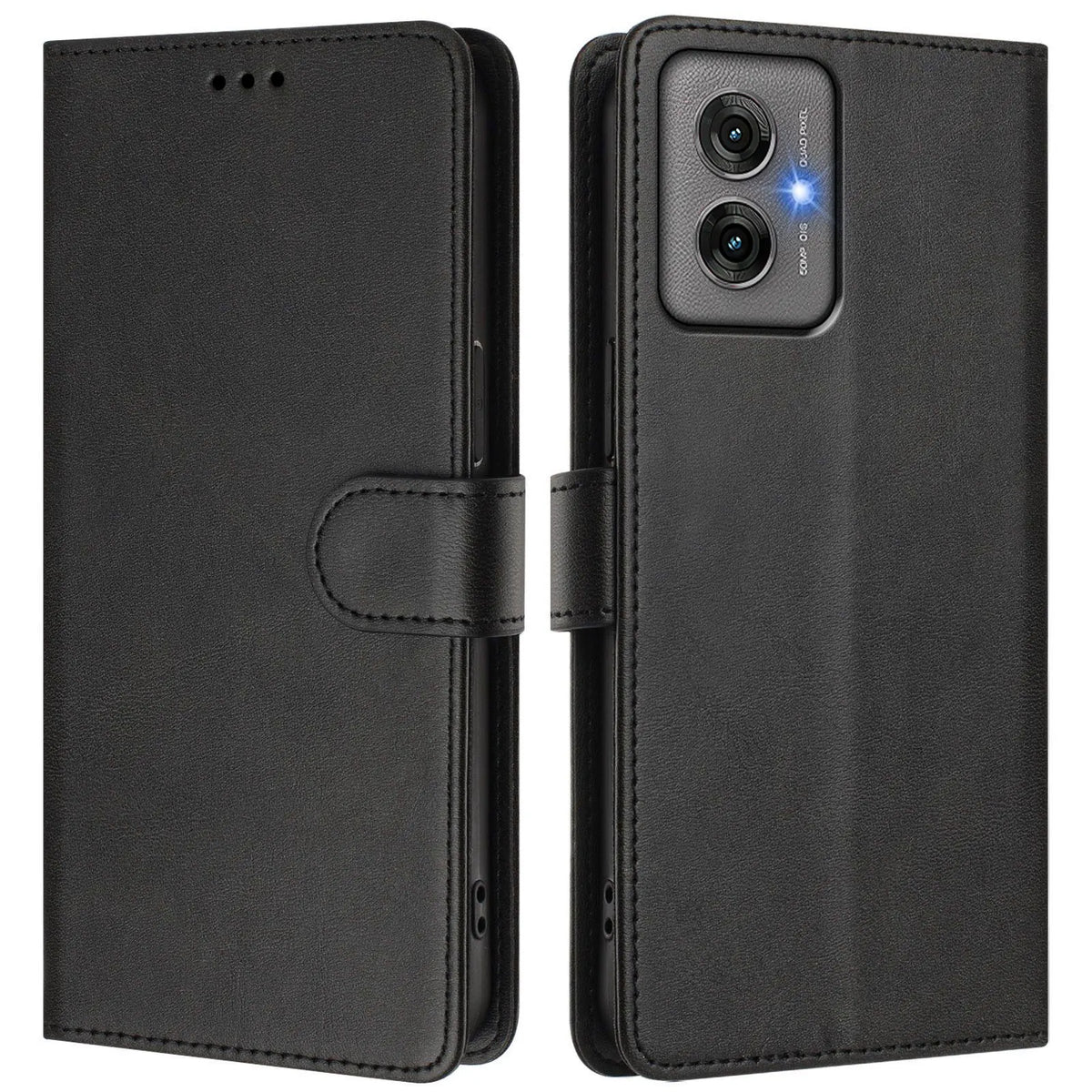 Solid Color Leather Flip Case For Motorola Moto G86 G56 G06 G75 G55 G35 G15 G05 G84 G54 Power G34 G24 G14 G04 Wallet Cover
