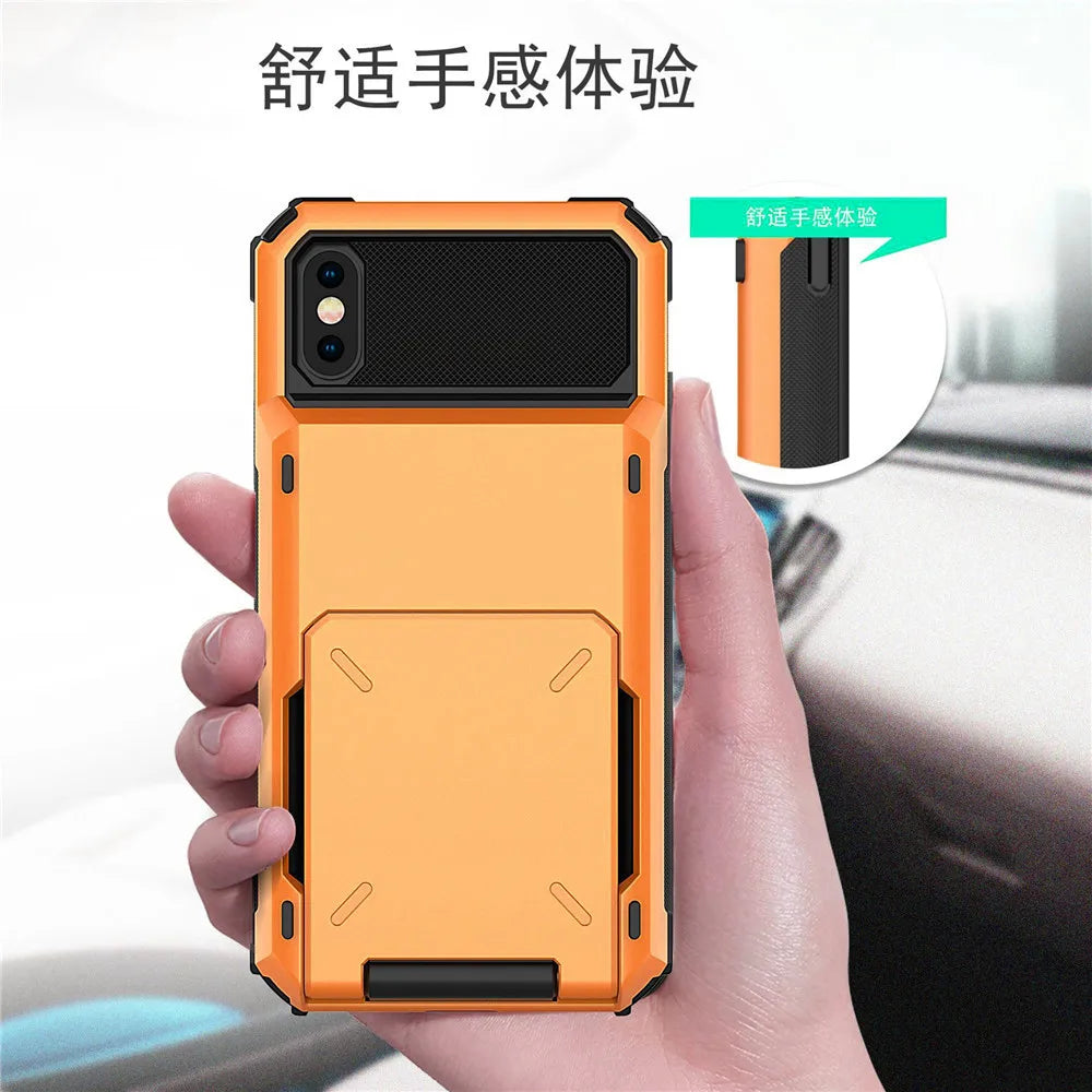 For iPhone 14 13 12 11 Pro 11 Pro Max 7 8 Plus XS MAX 6 Case Flip Card Slots Business Armor Cover For iPhone X XS XR 7 7+ 6 6S