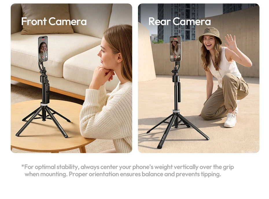 Ulanzi TT23M Magnetic Auto-Tracking Selfie Stick Tripod Smart Face Tracking Selfie Stick Ground Tripod for Outdoor Travel Vlog