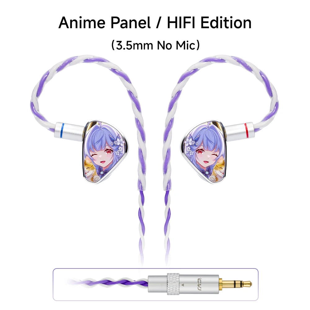 CVJ JEMINE Gaming Earphones 1DD+1BA Hybrid Driver Wired Earbuds Detachable Faceplate HiFi In-Ear Monitor Gaming Music Dual Style