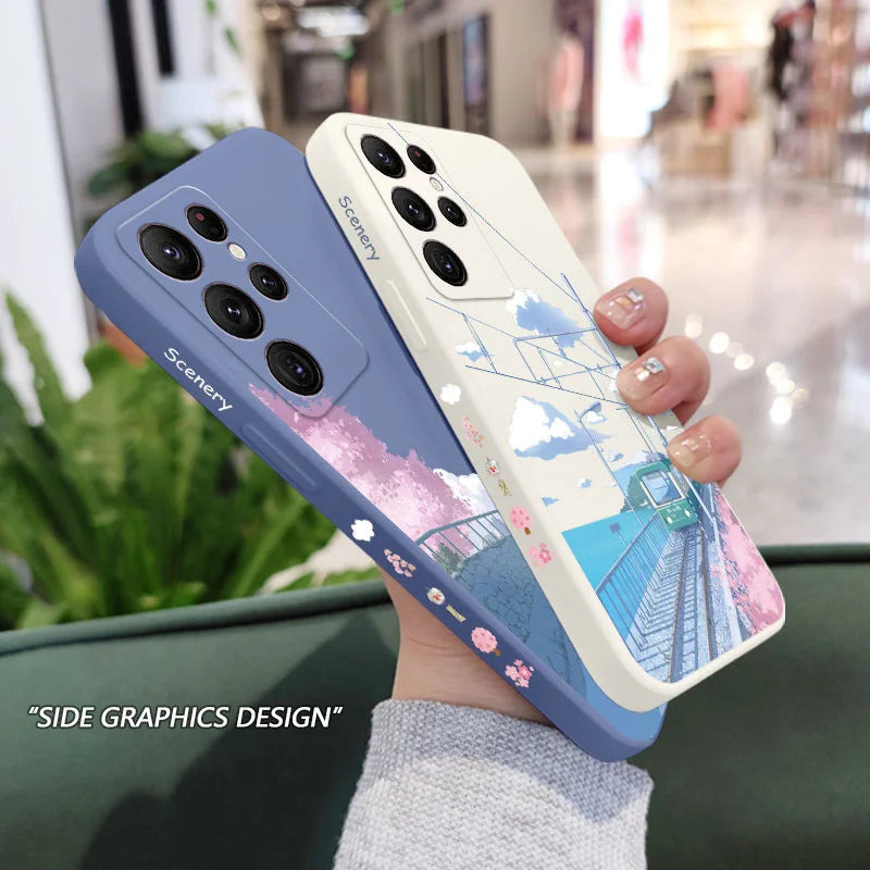Tranquil Scenery Phone Case For Samsung Galaxy S25 FE S24 S23 S22 S21 S20 Ultra Plus S10 10E Note 20 ultra 10 9 Plus Cover