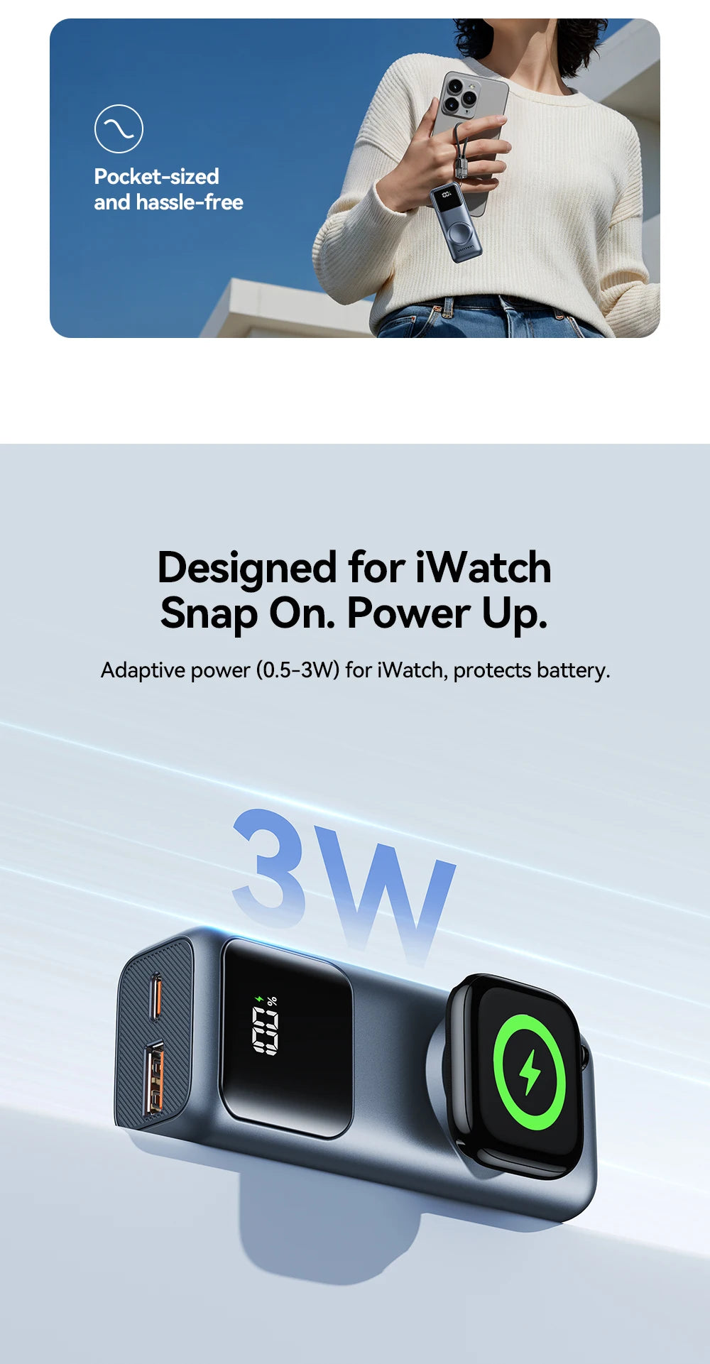 Vention 10000mAh Mini Power Bank 22.5W Fast Charging for iPhone 18 17 Magnetic Wireless Charger for Apple Watch Series 12 11