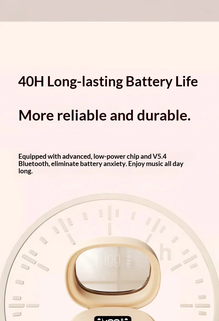 Wireless In-Ear Bluetooth 5.3 Earphones High Sleepy Quality Wireless Earbuds with Long Battery Life Mini Digital Display Video