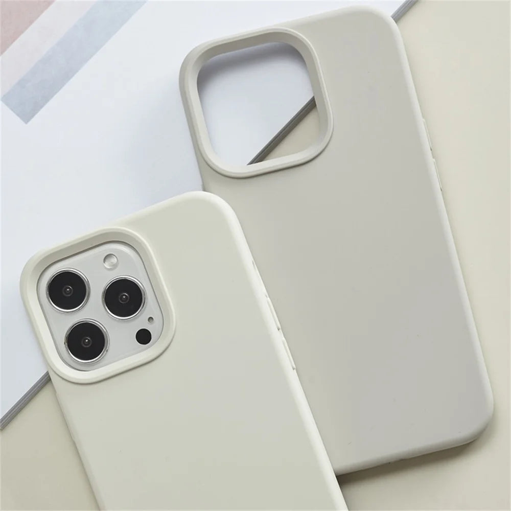 Original Liquid Silicone Cases For iPhone 15 14 11 13 12 Pro Max Mini XR X XS 8 7 Plus SE2020 Luxury Soft Case Phone Accessories