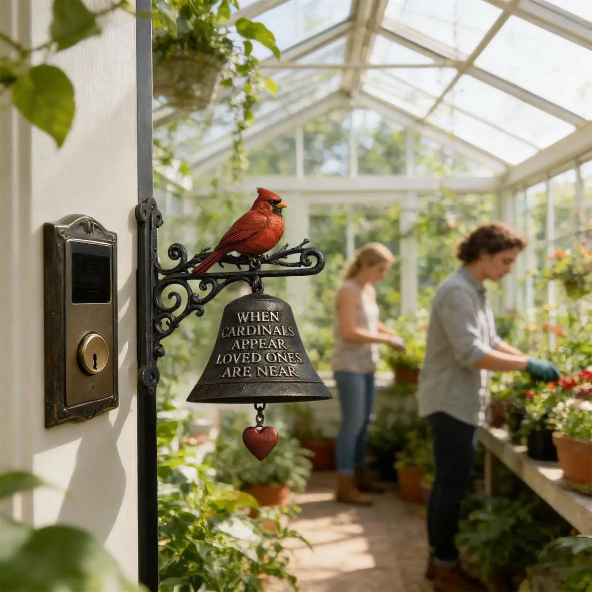 Outdoor Red Bird GardenDinner Bells Rural Retro Wall Mounted Cast Iron Dinner Clock Metal Doorbell Crafts Wall Hanging Bird Bell