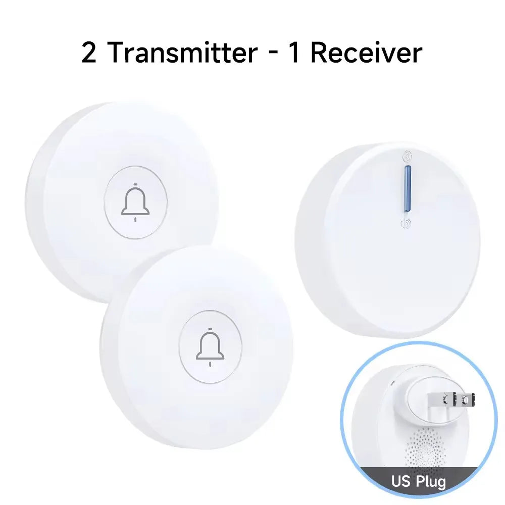 Outdoor Waterproof Circular Self Generating Wireless Doorbell Compatible With Ac 110v-240v Us/Eu Plug Ultra Long Distance Caller