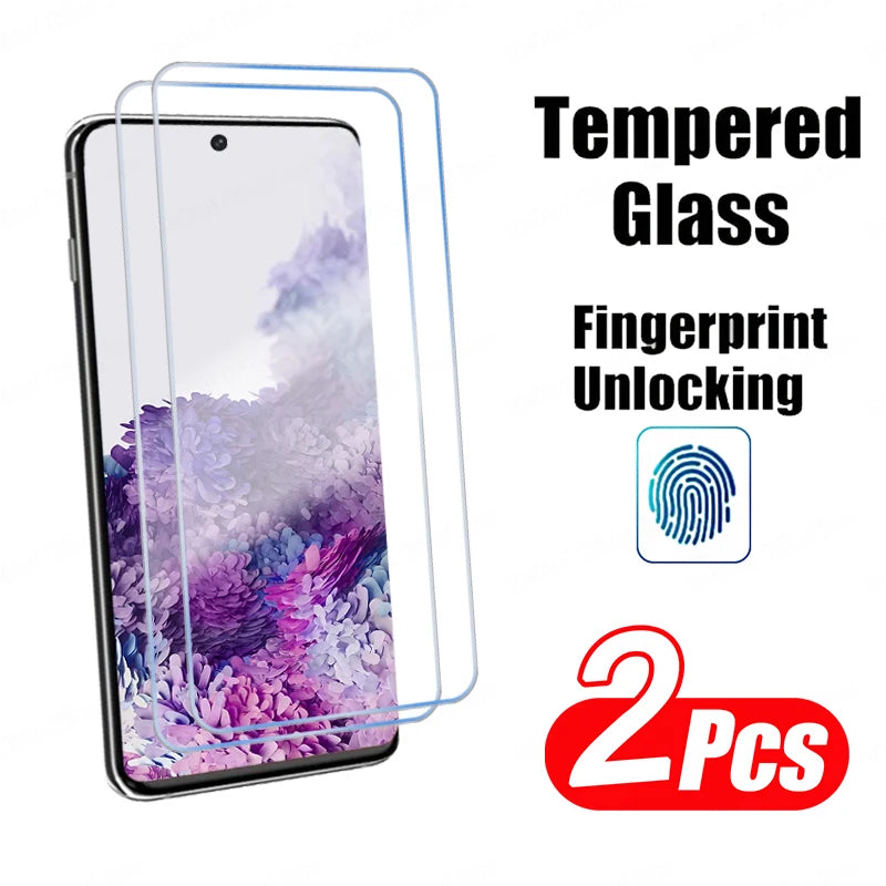 2PCS Fingerprint Unlocking Tempered Glass For Samsung Galaxy S25 S24 Ultra S25 S24 Plus Screen Protector For Samsung S24 S25