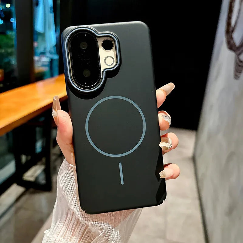 For VIVO X200 FE S30 Pro Mini Case Stylish Simple Solid Color Magnetic PC Cover For VIVO S 30 Promini Shockproof Bumper Funda