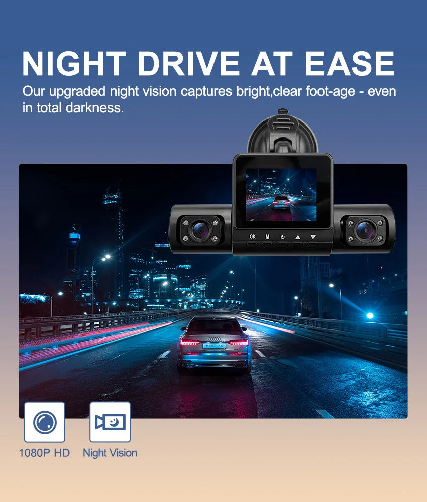 HD1080P 4channels Dashcam 2inch IPS Car Camera Night Vision Recording Auto DVR Loop Dash Recorder Vehicle Accessories