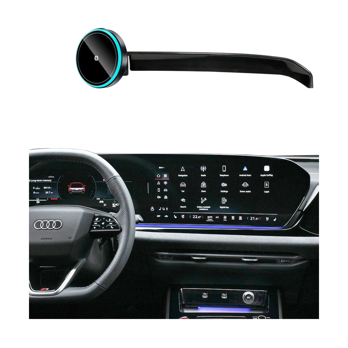 For Audi A5 S5 RS5 2025 2026 2027 Car Phone Holder Screen Fixed Clip Wireless Charger Phone Mount Qi Car Phone Charger Mounts