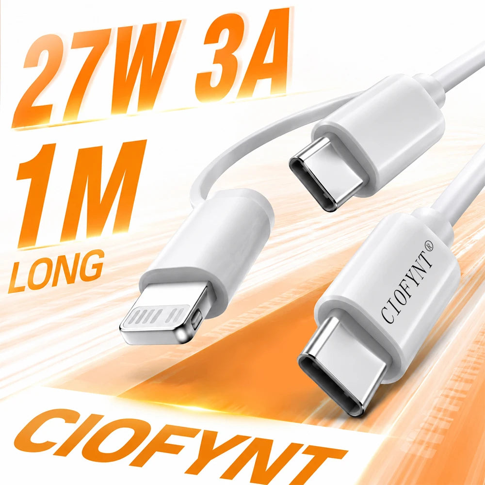 CIOFYNT USB-C to Lightning Cable, 1M 60W PD Fast Charging Nylon Braided Cord for iPhone 14/13/12/11