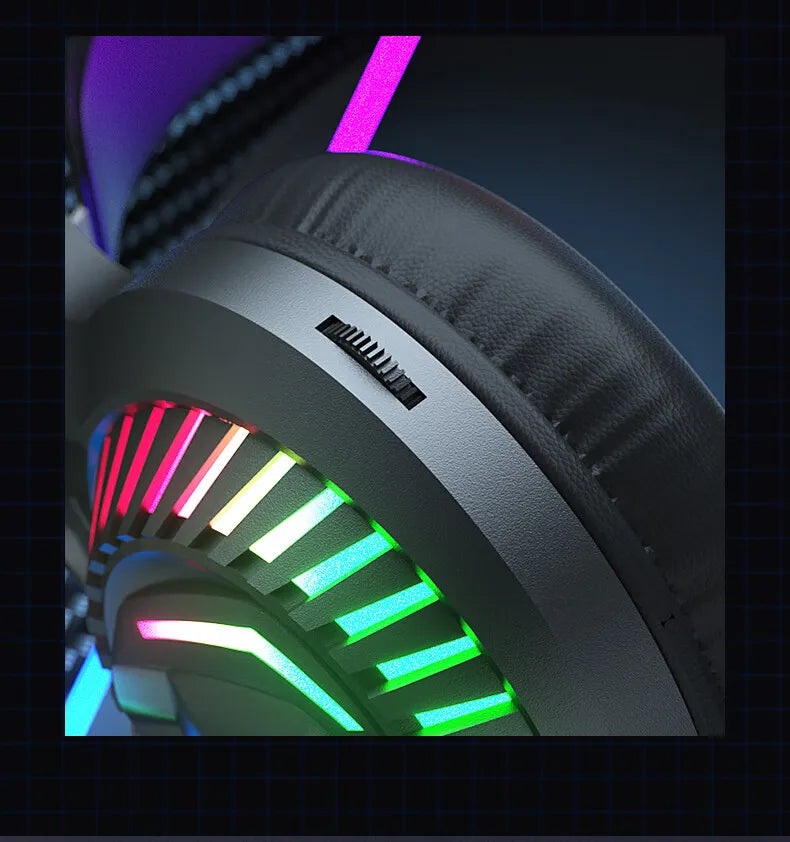 AULA S605 Wired Gaming Headset 50mm Driver Dual 3.5mm+USB RGB Bass for PC/Laptop/PS4/Over-Ear Headphones