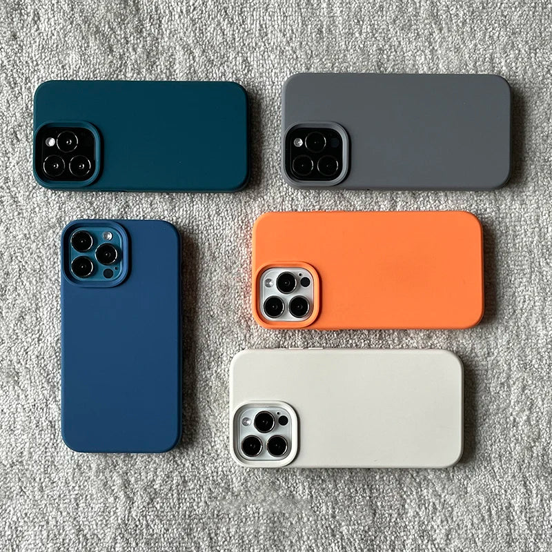 Official Candy Color Silicone Case for iPhone 17 18Pro Max 18 Pro 15 16 14 13 12 13mini Camera Lens Protective Bumper Back Cover