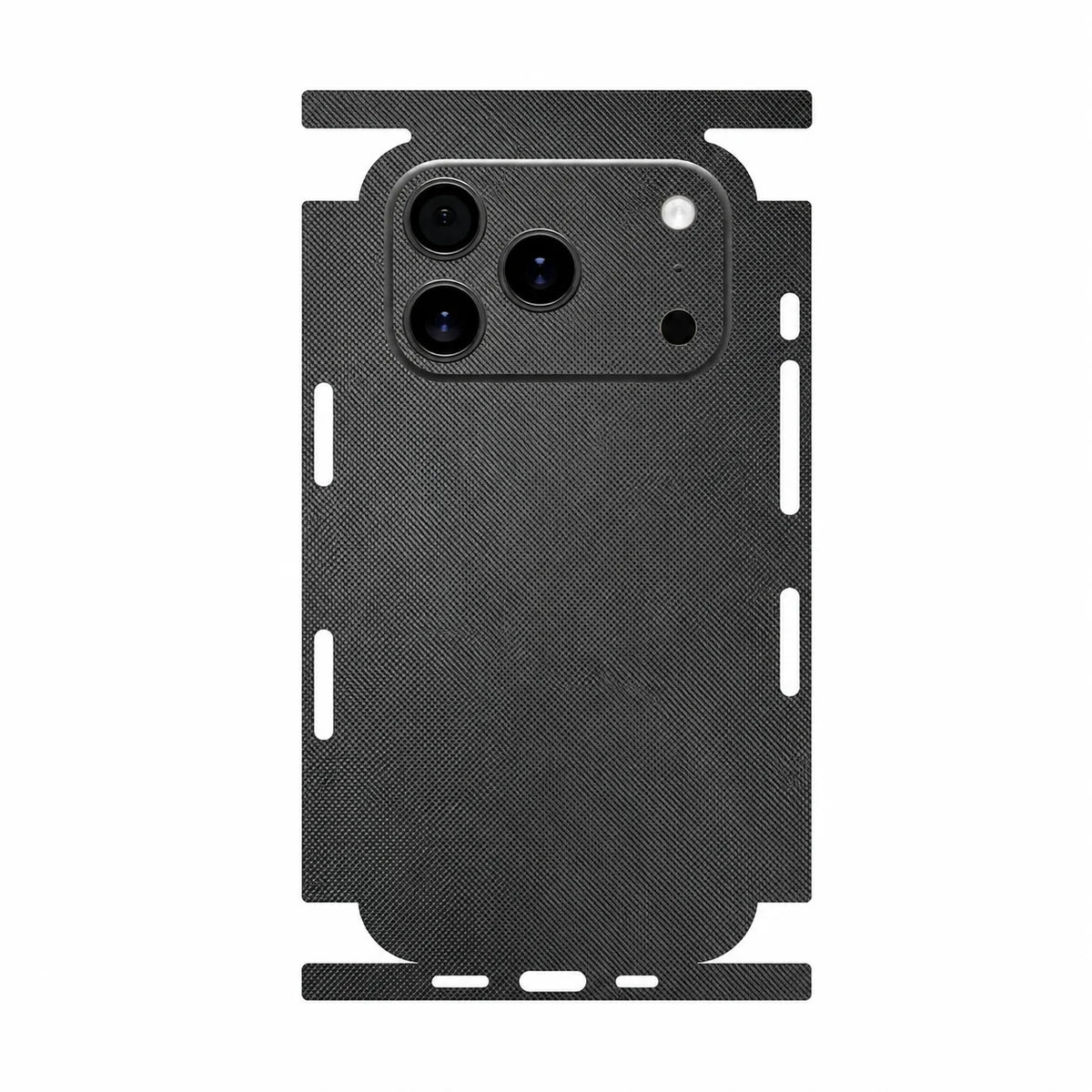 Full Wrap Faux Leather 3D Embossed Back Skin for iPhone 17 16 15 14 13 Pro Max Anti Scratch Rear Protective Film Sticker