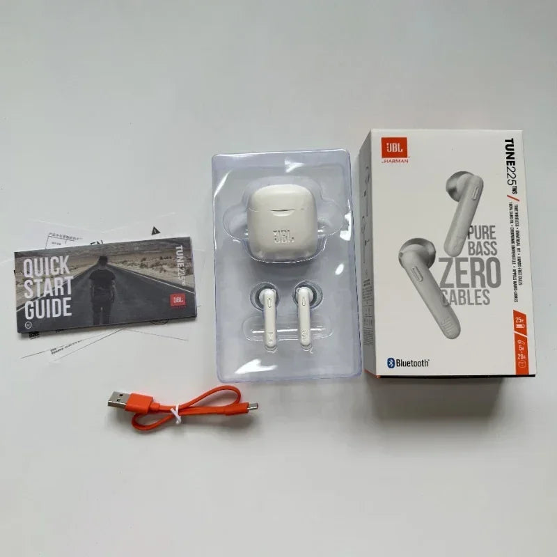 Original JBL Tune 225TWS True Wireless Bluetooth Earbud Headphones Stereo Earbuds Bass Sound Headset T225 TWS with Free cover