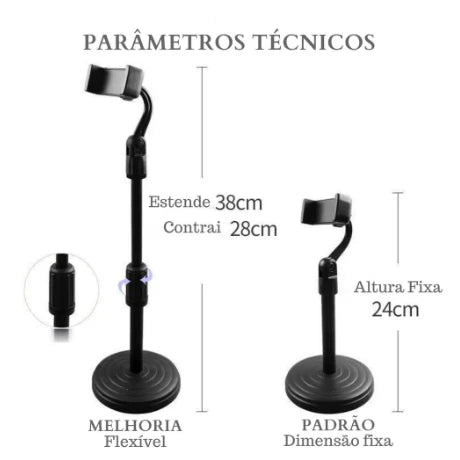 2026 Adjustable Desk Cell Phone Stand Tripod Base with 360° Angle Support New