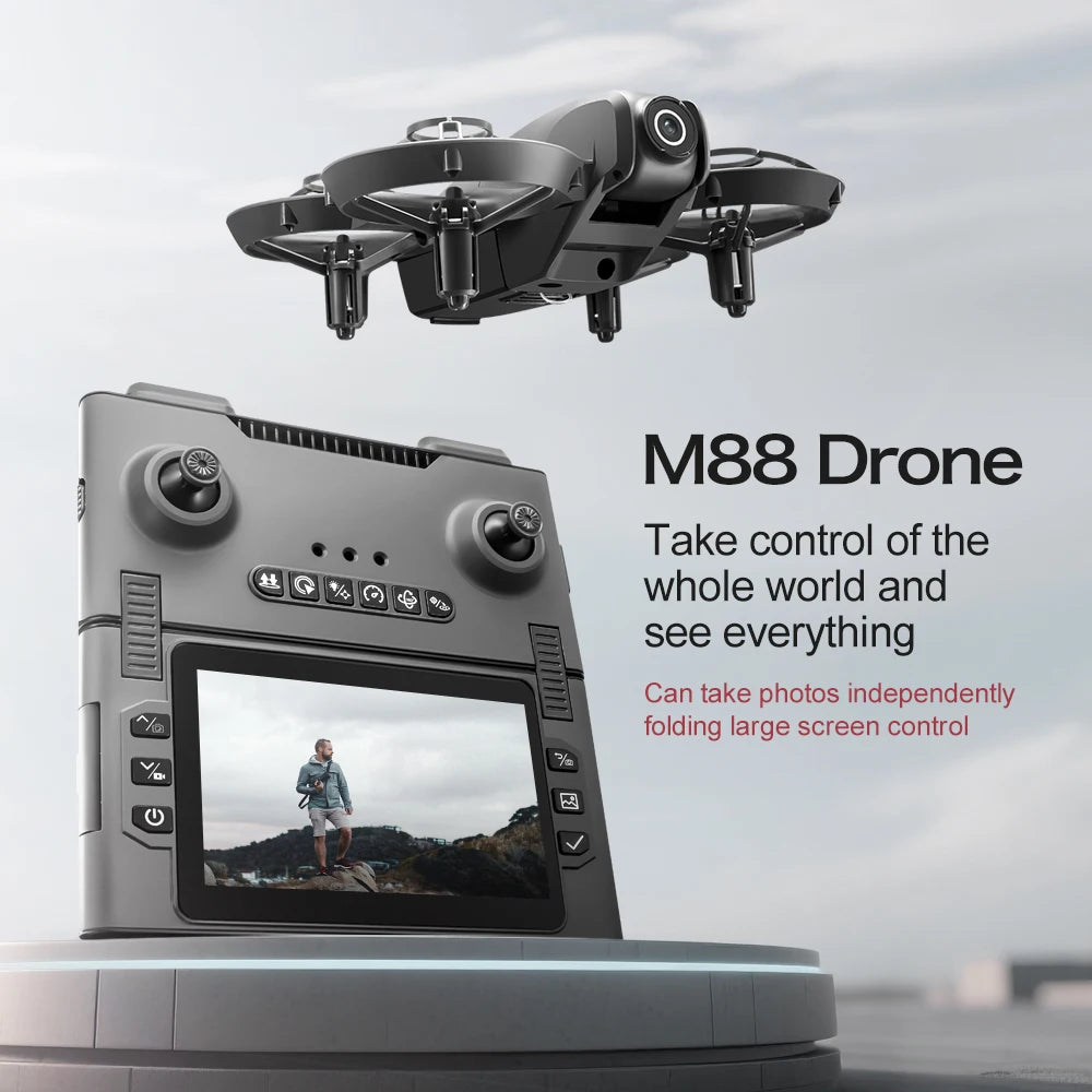 M88 Pro Drone 2026 New 8K Mini 4.5" Folding Remote Control with Obstacle Avoidance High Definition Aerial Photography Aircraft