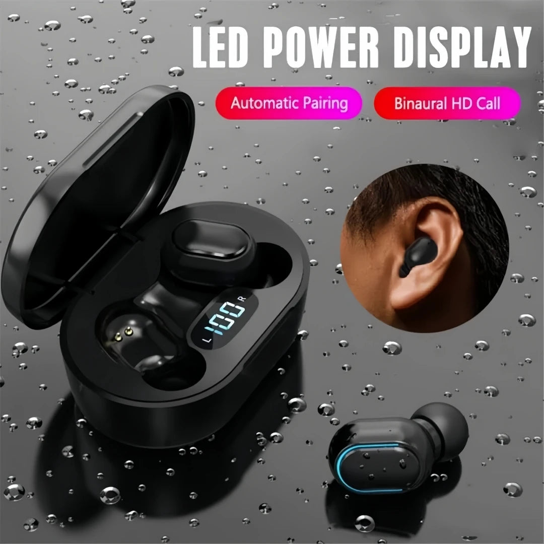 E7S, TWS True Wireless Earphones with Digital Display Screen, Bluetooth 5.4 Suitable for Outdoor Activities Such as Running