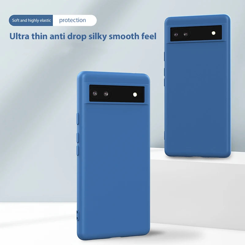 Luxury Original Liquid Silicone Cases for Google Pixel 9 8 6 7 Pro XL Shockproof Case for Google Pixel 8A 7A 6A Soft Phone Cover