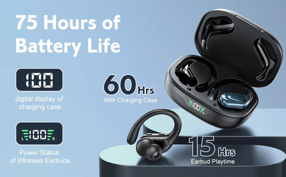 BX17 Bluetooth Earphones Tws Ear Hook Bluetooth 6.0 Running Sports Stereo Buttons Control With Microphone Wireless Headphones