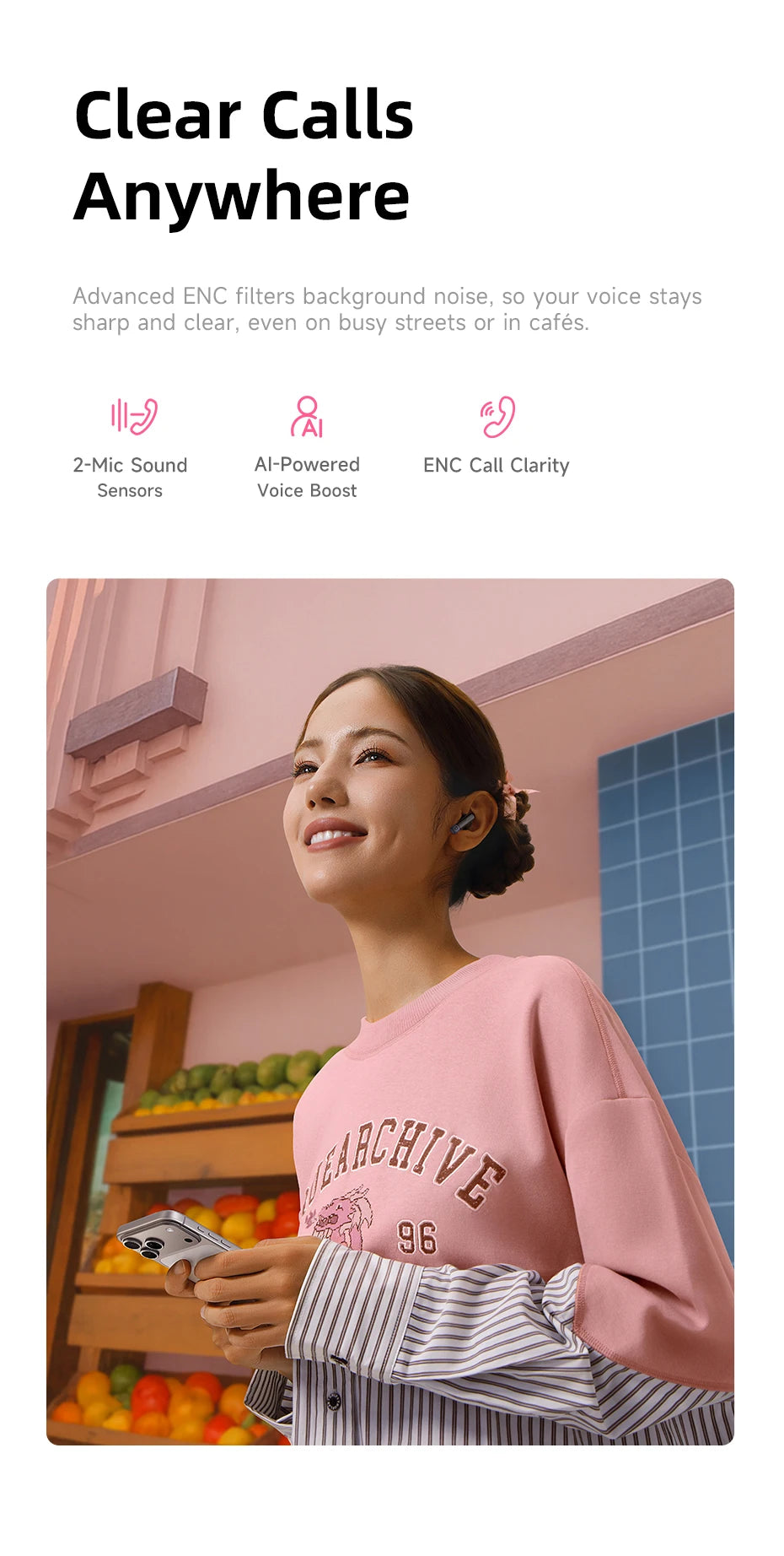 Baseus Bass BS2 Lite True Wireless Earbuds Bluetooth 6.0 Semi-in-Ear Earphones 2-Mic AI ENC 40H Playtime IP55 SuperBass Ear buds