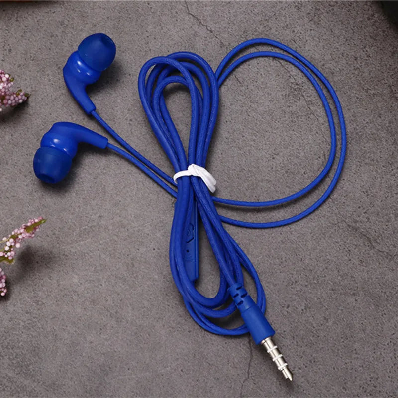 1 Pcs Fashion 4 Colors Super Bass With Built-in Microphone 3.5mm In-Ear Wired Earphone Hands Free For Smartphones Earbuds