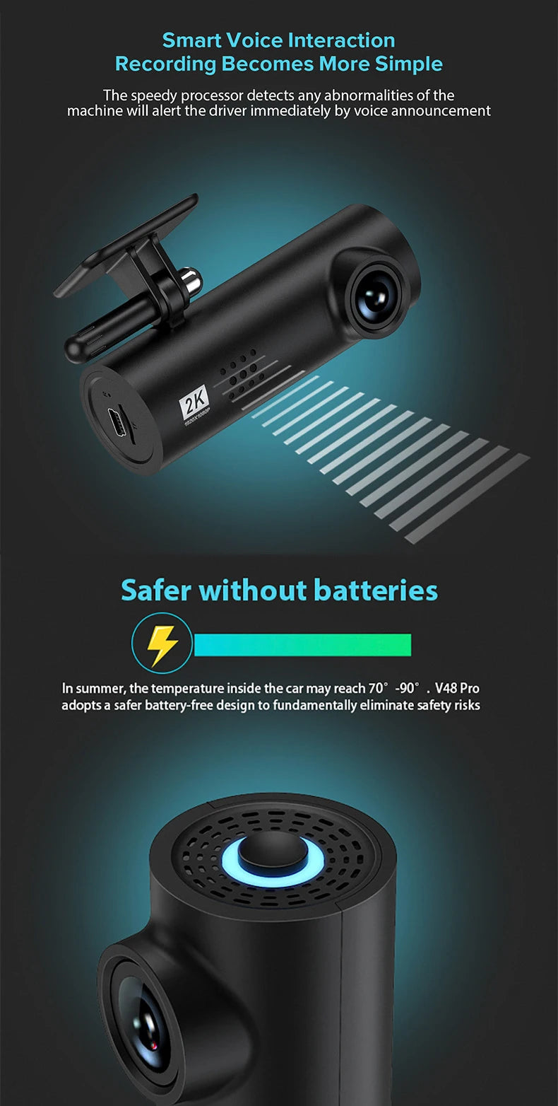 Dashcam for Car Black Box Driving Video Recorders 4K/2K WiFi Mini Front Camera Dash Cam 24H Parking Monitor Car Recording Camera