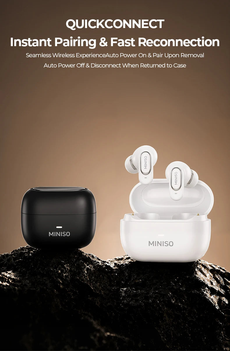 MINISO MS130 Wireless Bluetooth Earphones ENC Soft Wireless Headphones Sport Low Latency Comfort In-Ear Earbuds Macaron Travel