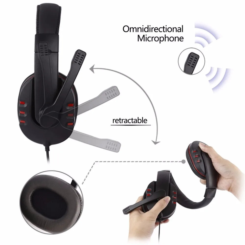 Headphones 3.5mm Wired Gaming Headset,Earphones Music For PS4,Game PC Chat Computer With Microphone