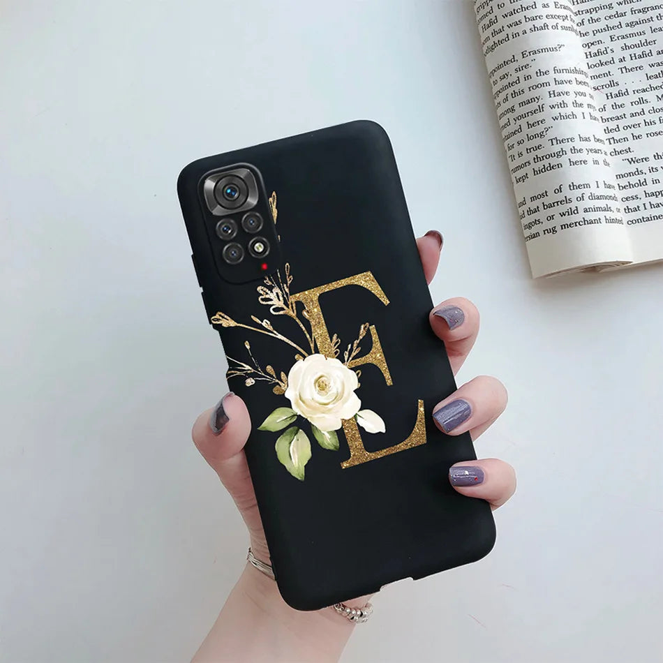 For Xiaomi Redmi Note 11 Pro Case Luxury Custom Name Letter Alphabet Phone Case For Xiaomi Redmi Note 11 11S Note11 Pro 5G Cover