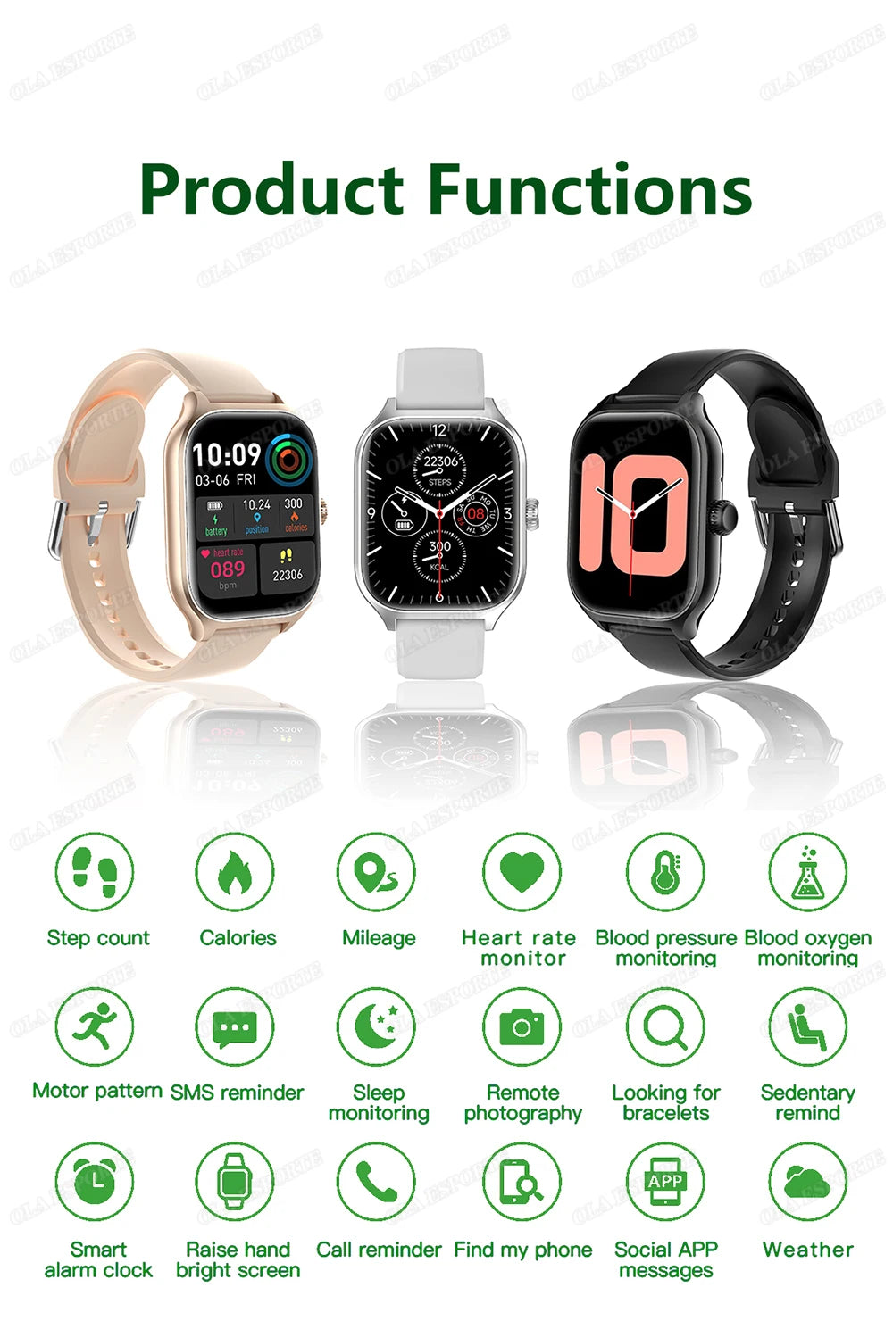 Smart Watch For Android IOS Watches 2.01inch HD Display Bluetooth Call Message Alert Music Sports Smartwatch Men Women Gift Ht30
