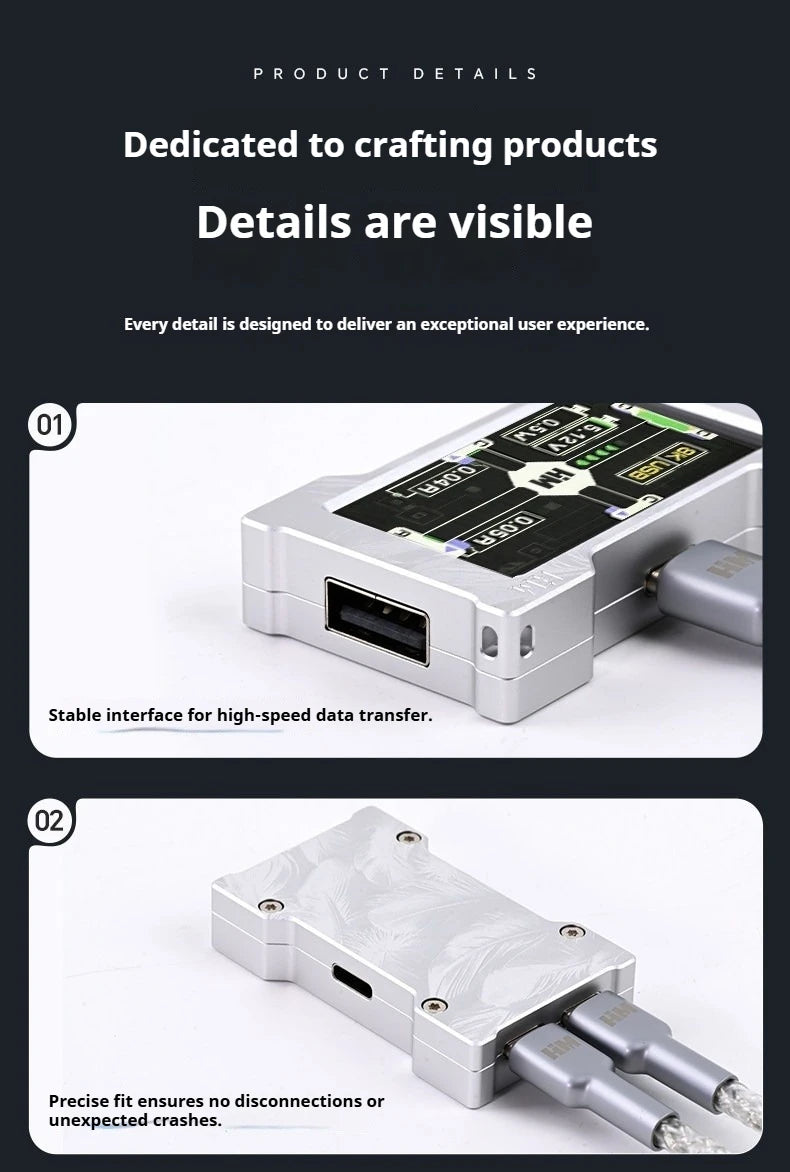 HMLAB ZNEO Gaming USB Hub - 2-to-3 Port, 8K Hz, Independent Power, With Screen, Trendy for Gaming Ambience Desk Setup