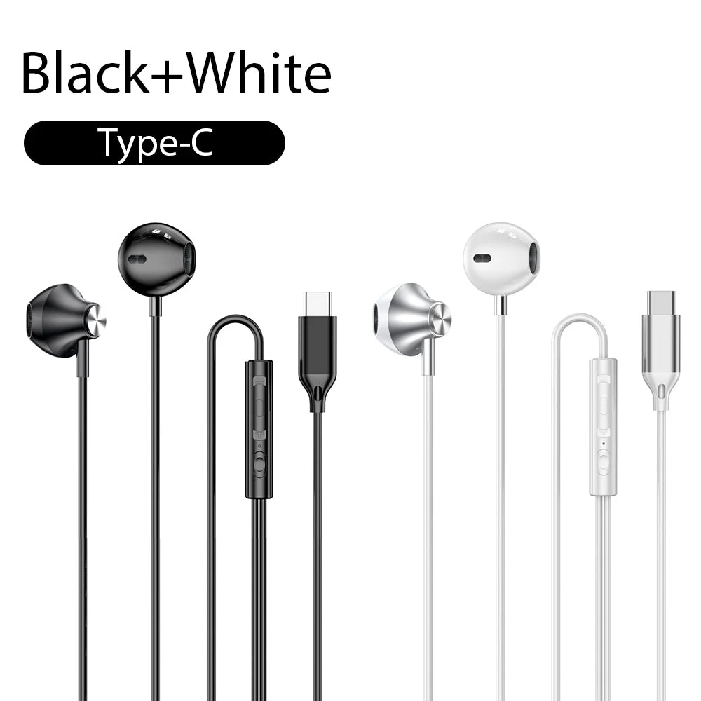 Wired Headphones For ios Android In Ear Earphones HiFi Surround Sound USB Type C Music Gaming Earplugs For iPhone 17 Pro Samsung