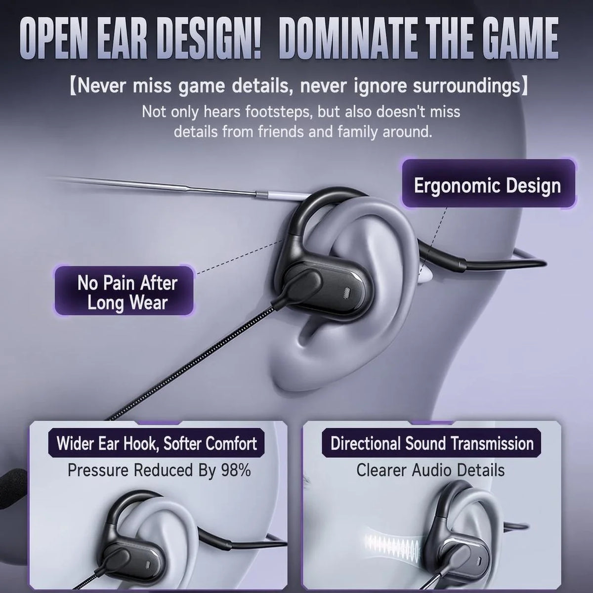 Over Ear Wired Headphones With Microphone Air Conduction USB Singing Fone Headset Gamer Sound Card Gaming Earphone For Xiaomi