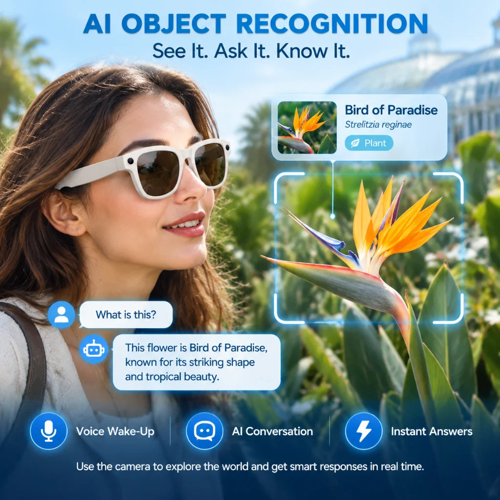 2026 New AI Smart Glasses Camera 800W Lens 30MP Photo 1200P Video Recording Bluetooth 5.3 WiFi Translation Sunglasses Men Women