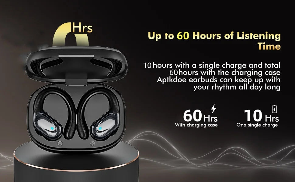 Bluetooth Wireless Headphones with ENC Mic Sports Waterproof TWS Bluetooth Earphones Key Control Wireless Headsets Earbuds Phone