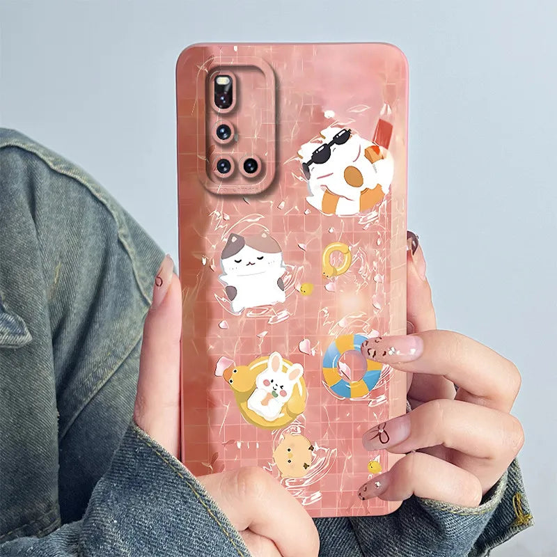 For Vivo V19 Phone Case vivoV19 Back Cover Soft Silicone Sweet Painted Cartoon Shell Capa Lovely Printed Protective Coque Cases