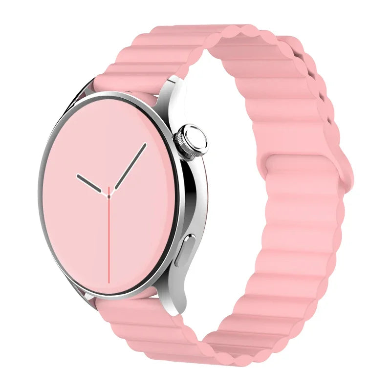 Magnetic Loop For Samsung Galaxy watch 7/6/5 pro/4/Classic/active 2 20mm 22mm band Silicone link bracelet huawei GT 2-3-4 strap